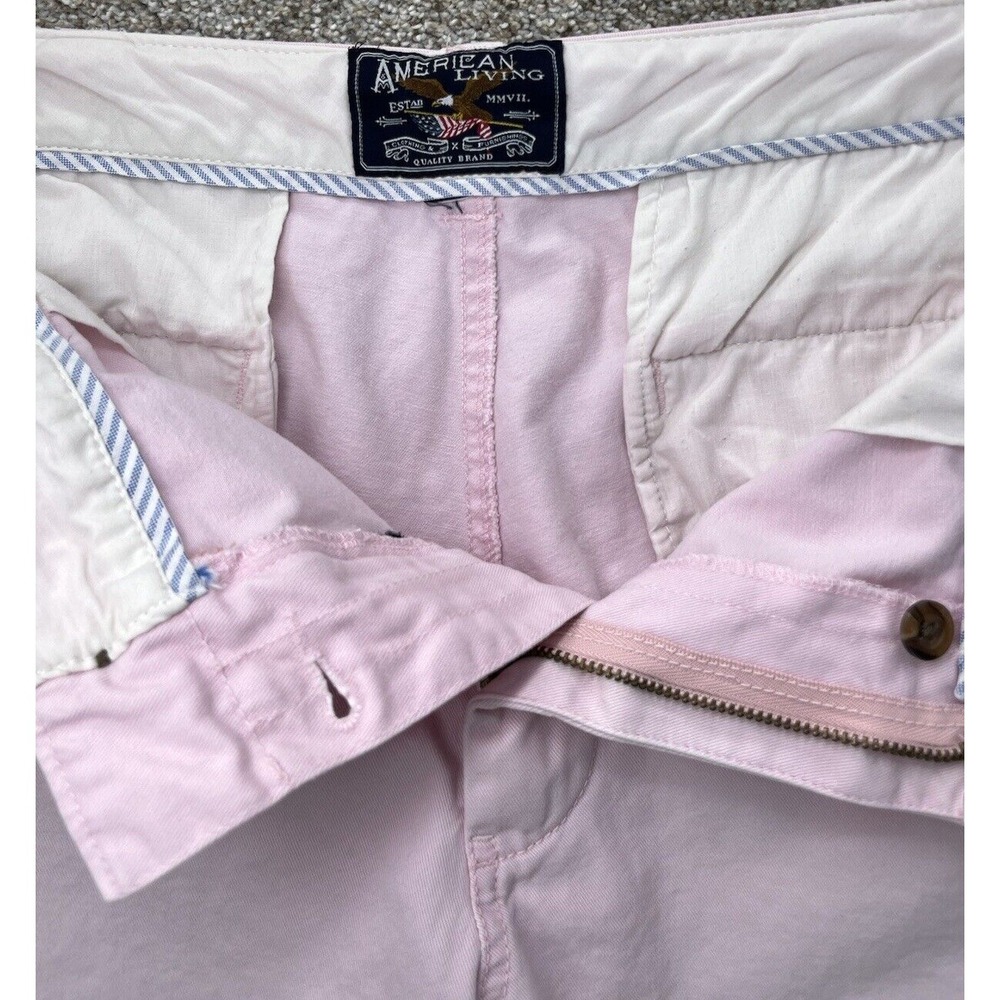 American Living Chino Short Mens 38x10 Pink Sand-Washed Cotton‎ Eagle Americana - Picture 4 of 10